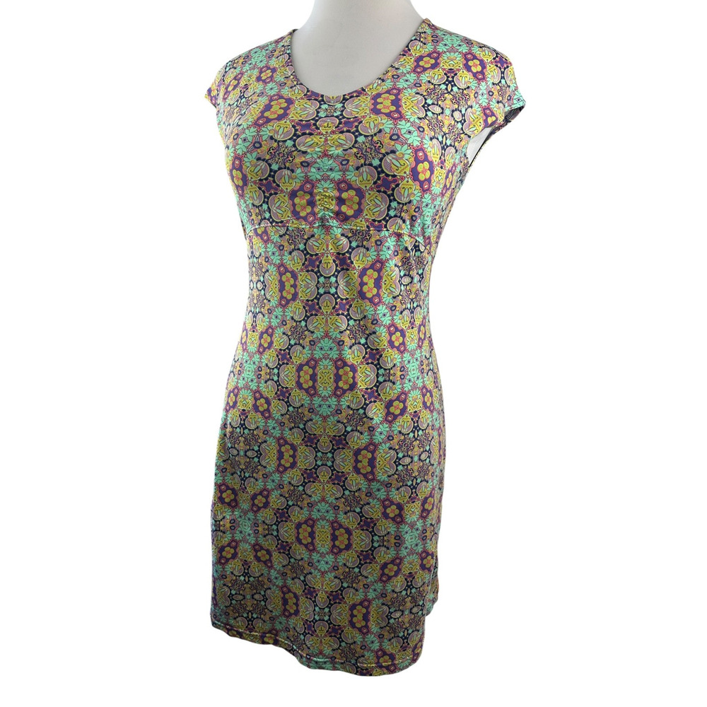 Title Nine Diamalete Shirt Dress Medium Printed V Neck Geometric Golf Summer - Picture 3 of 14